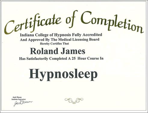 Hynosleep Certificate