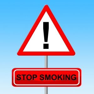 stop smoking street sign